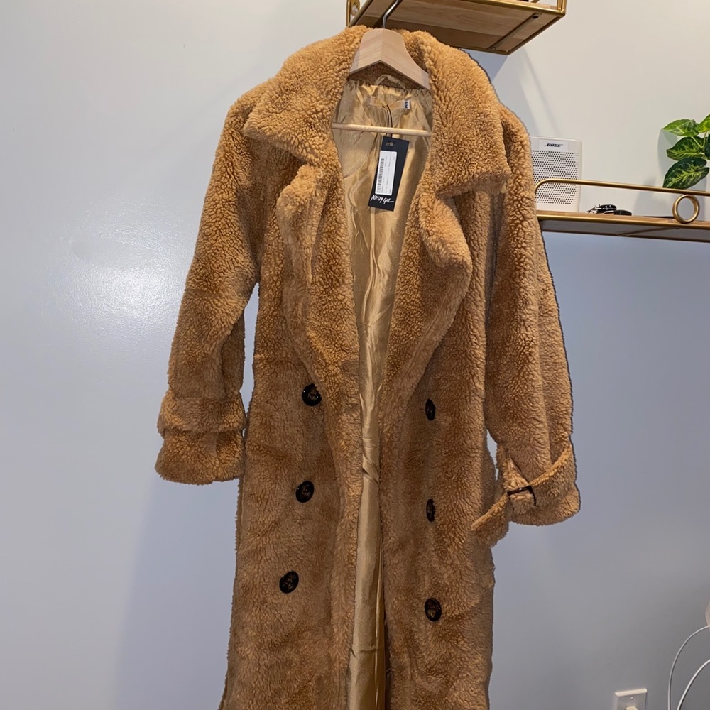 Nasty gal teddy longline coat